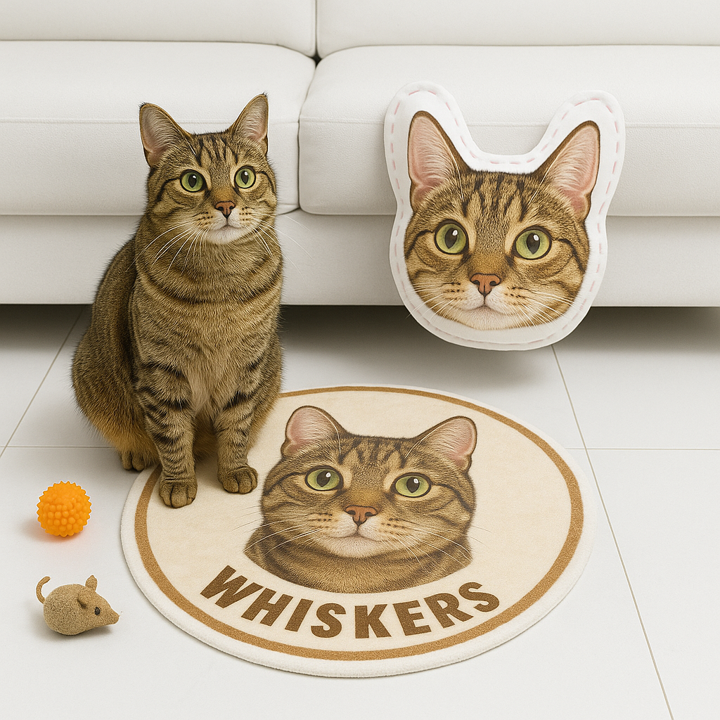 Custom Pet Portrait Rug โ Personalised Dog or Cat Mat