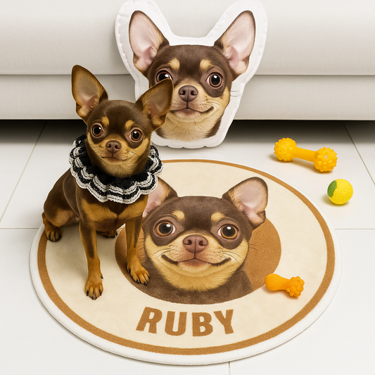 Custom Pet Portrait Rug – Personalised Dog or Cat Mat